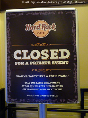 Fan club trip welcome party at the Hard Rock Cafe in Las Vegas, NV, USA (April 19, 2013)